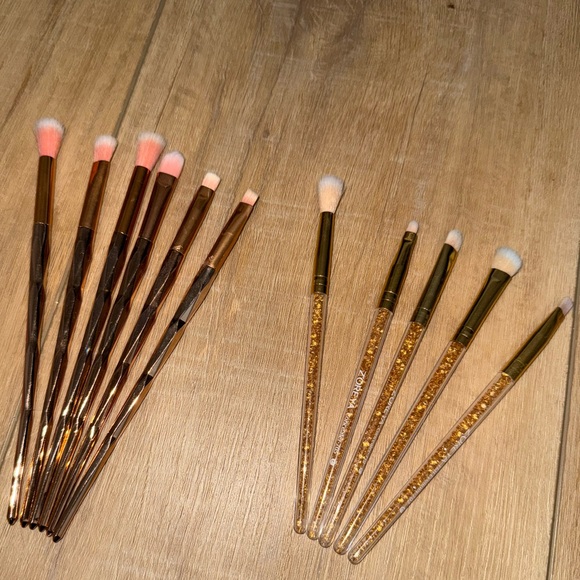 2 makeup brush sets - rose gold and gold sparkle glitter - Picture 2 of 2